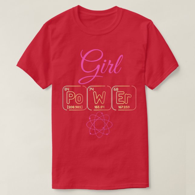 Camiseta Science Girl Power Feminist Periodic Table  (Diseño del anverso)