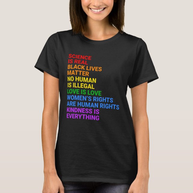 Camiseta Science is Real Human Rights LGTBQ+ Queer Pride Mo (Anverso)