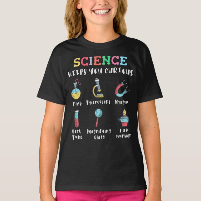 Camiseta Science keeps you curious (Anverso)