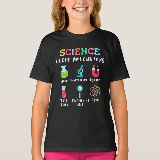 Camiseta Science keeps you curious (Anverso)