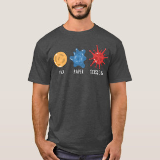 Camiseta Science Rock Paper Scissor Microorganism friend