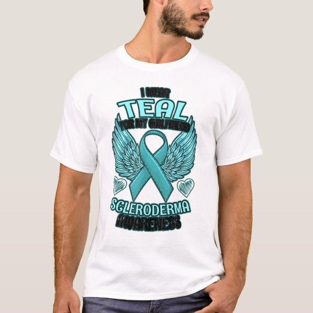 Camiseta Scleroderma Awareness Girlfriend Support Ribbon (Anverso)
