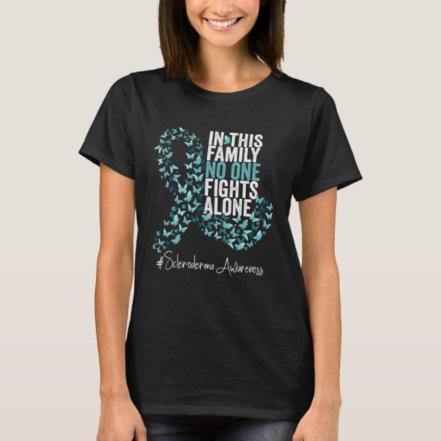 Camiseta Scleroderma Awareness Mes Cinta Verde azulada (Anverso)
