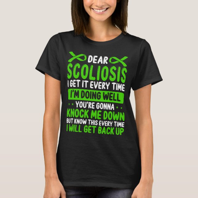 Camiseta Scoliosis Awareness Month Green Scoliosis Ribbon (Anverso)
