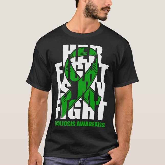 Camiseta Scoliosis Awareness Month June Green Ribbon Her Fi (Anverso)