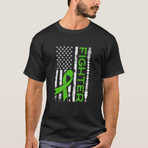 Camiseta Scoliosis Figher Flag Green Ribbon Awareness Spin