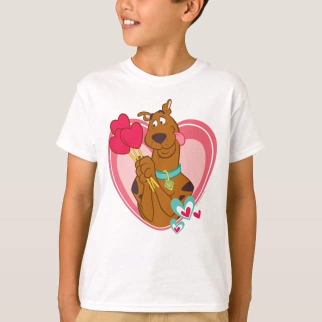 Camiseta Scooby-Doo Holding Heart Lolipops (Anverso)