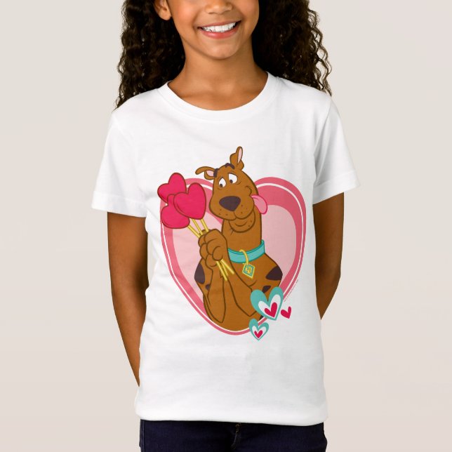 Camiseta Scooby-Doo Holding Heart Lolipops (Anverso)