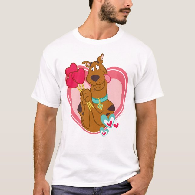 Camiseta Scooby-Doo Holding Heart Lolipops (Anverso)