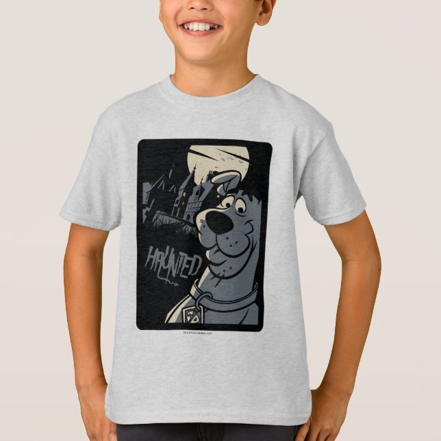 Camiseta Scooby-Doo Noir Obstaculizado Gráfico de la mansió (Anverso)