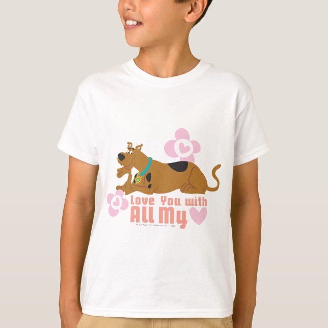 Camiseta Scooby-Doo "Te amo con todo mi corazón" (Anverso)