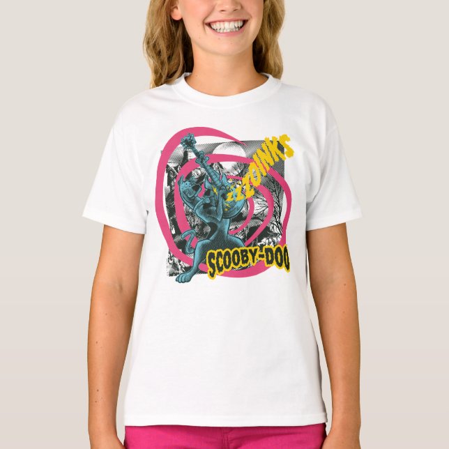 Camiseta Scooby-Doo Zoinks Punk Guitar Gráfico (Anverso)