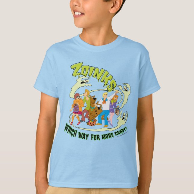 Camiseta Scooby-Doo | Zoinks ¿Qué camino para más dulces? (Anverso)