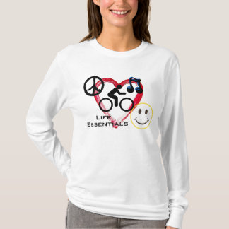 Camiseta Scoop Hoodie de Damas, "Life Essentials"