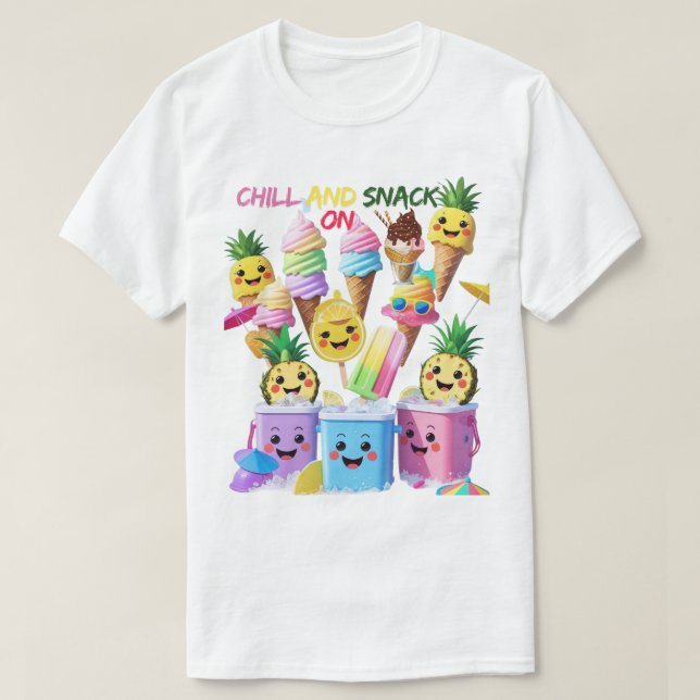 Camiseta Scoop, Sip, Smile – Summer Treats Tee (Diseño del anverso)