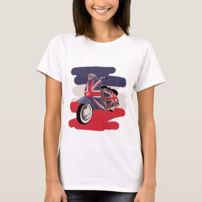Camiseta Scooter de Union Jack Brit (Anverso)