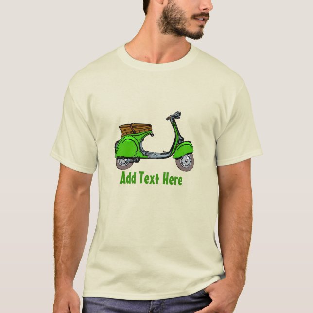 Camiseta Scooter Dude, agrega texto de edición, (Anverso)