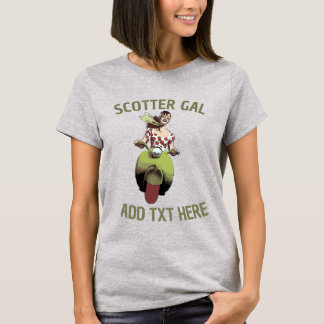 Camiseta Scooter Gal, añada texto T-Shirt