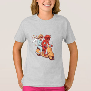 Camiseta Scooter Love – Niños Diablo y Ángel
