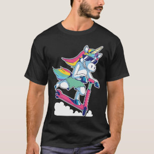 Camiseta Scooter Montando la criatura mítica Unicornio Pega