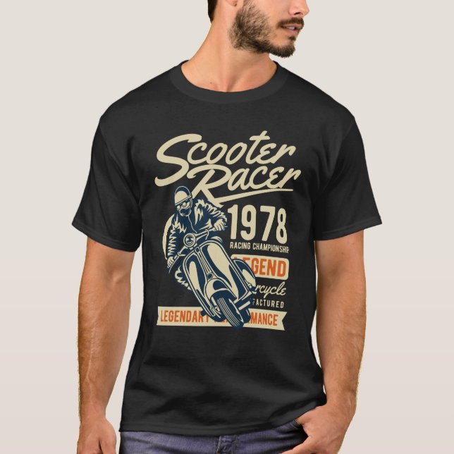 Camiseta Scooter Racer Vintage Retro Style (Anverso)