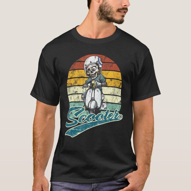 Camiseta Scooter Skeleton impulsa a los hombres escoceses m (Anverso)