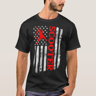 Camiseta Scooter Stunt US Flag Retro Style Scooter Gira Pu