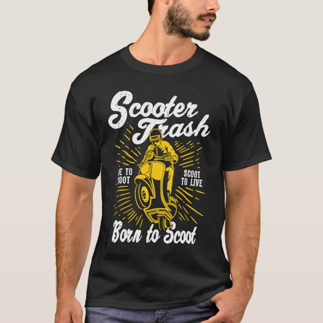 Camiseta Scooter Trash Retro Distressed Style Scooter Humor (Anverso)