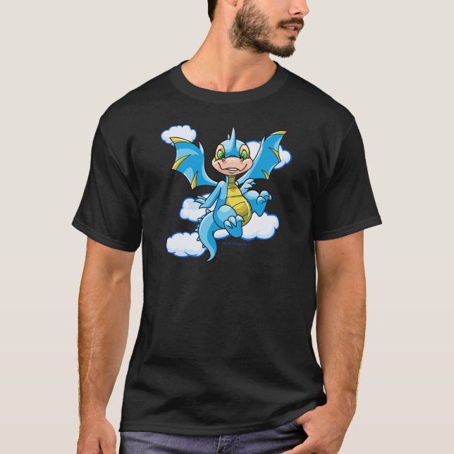 Camiseta Scorchio azul con su cabeza en las nubes (Anverso)
