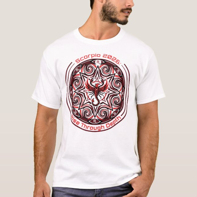 Camiseta Scorpio 2026 Zodiac Mandala | Transformation Astro (Anverso)