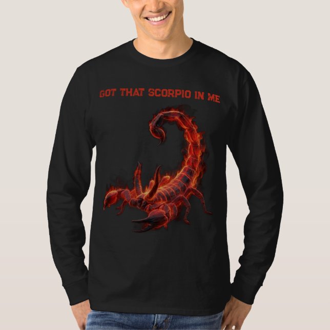 Camiseta Scorpio Birthday Gift | Zodiac | Fiery Scorpion (Anverso)