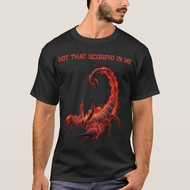 Camiseta Scorpio Birthday Gift | Zodiac | Fiery Scorpion (Anverso)