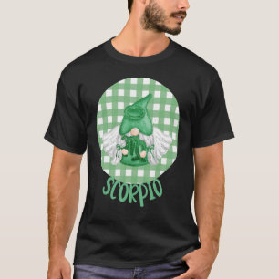 Camiseta Scorpio Garden Gnome Zodiac Birthday Gingham Cute