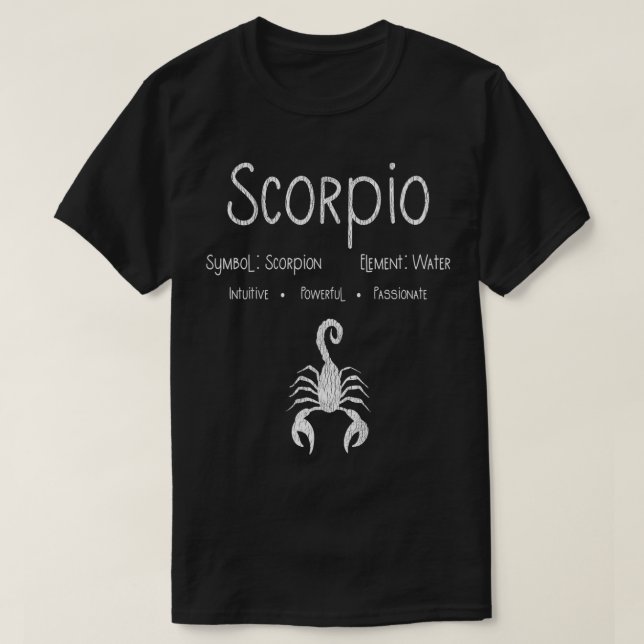 Camiseta Scorpio Horoscope Zodiac Astrology Star Sign Birth (Diseño del anverso)