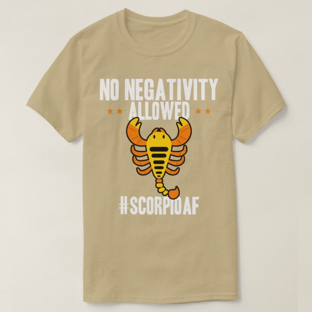 Camiseta Scorpio No Negativity (Diseño del anverso)