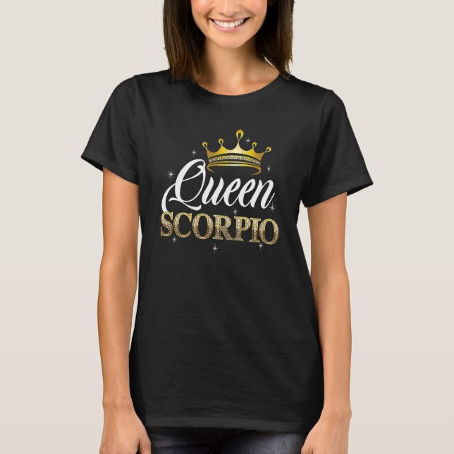 Camiseta Scorpio Queen For Women Zodiac Diamond Crown (Anverso)