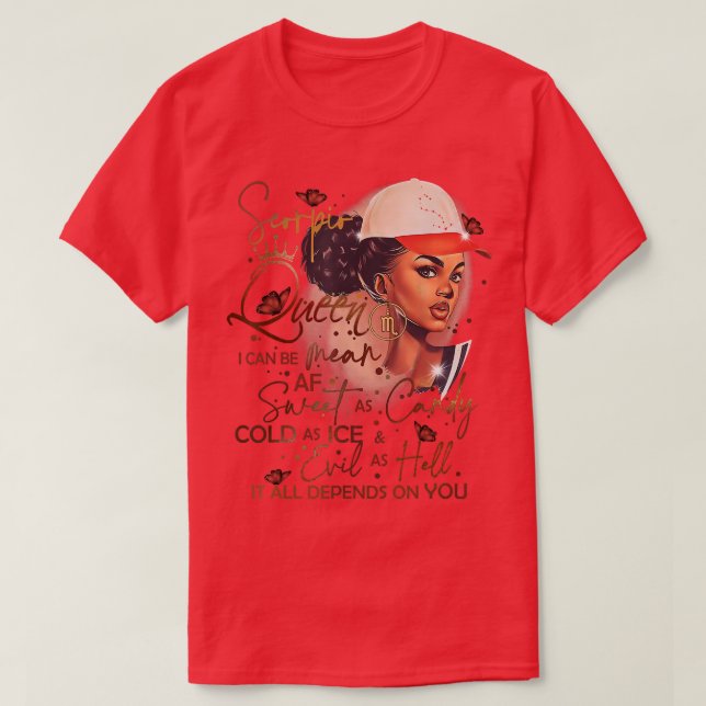 Camiseta Scorpio Reina Dulce Como Regalo De Cumpleaños De C (Diseño del anverso)
