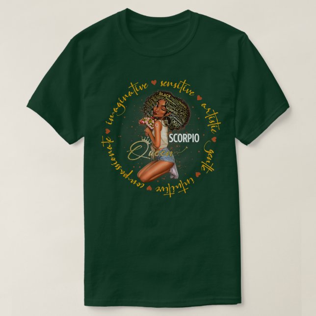 Camiseta Scorpio Reina Dulce Como Regalo De Cumpleaños De C (Diseño del anverso)