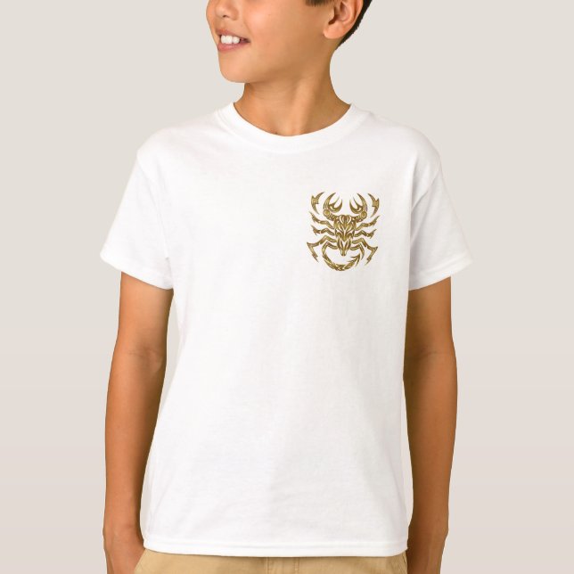 Camiseta Scorpio Zodiac - Oro tribal (Anverso)