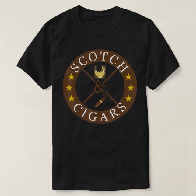 Camiseta Scotch Drinker & Cigar Smoker Clase Ideal Hombres  (Diseño del anverso)