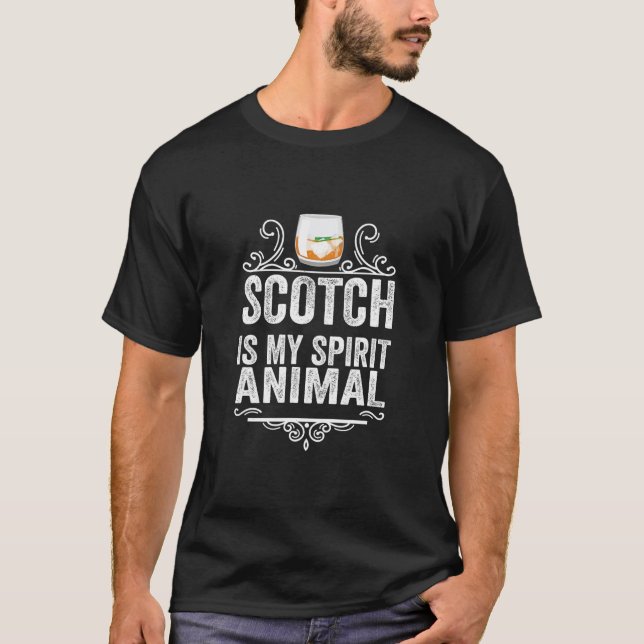 Camiseta Scotch es mi espíritu Animal Gracioso Whiskey Bebe (Anverso)