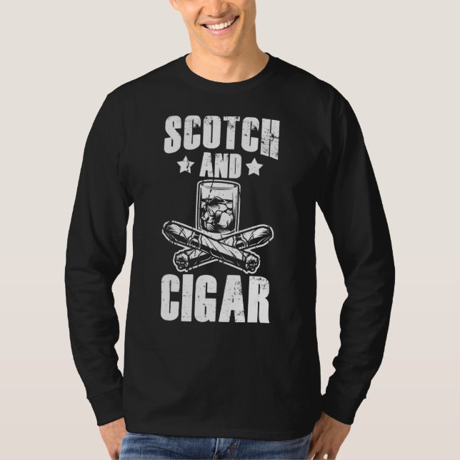 Camiseta Scotch Y Cigar Bebe Whisky De Bourbon (Anverso)
