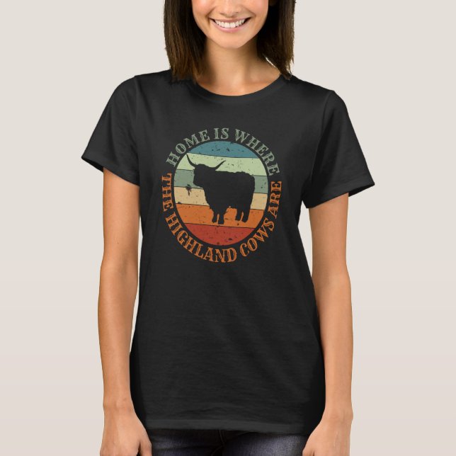 Camiseta Scotland Love Home Is Where My Higland Cows Are  1 (Anverso)