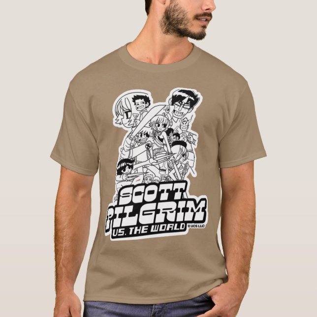 Camiseta Scott Pilgrim and white characters Birthday party  (Anverso)