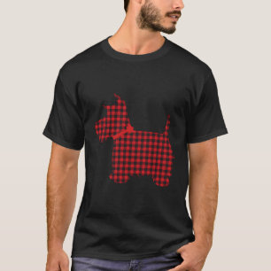 Camiseta Scottie Dog Scottish Terrier Red Black Buffalo Pla