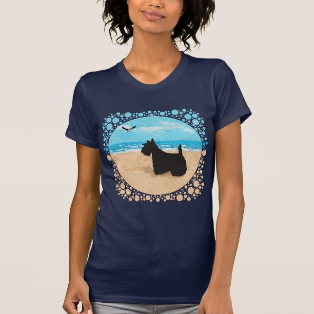 Camiseta Scottie en la playa con gaviota (Anverso)