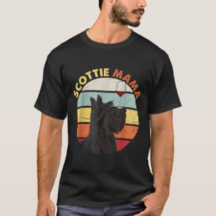 Camiseta Scottie Mama Vintage Scottish Terrier Dog Mom Wine