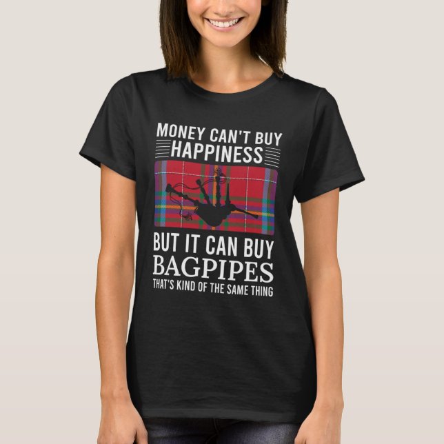 Camiseta Scottish Bagpipes Tartan Happiness  Bagpipe (Anverso)