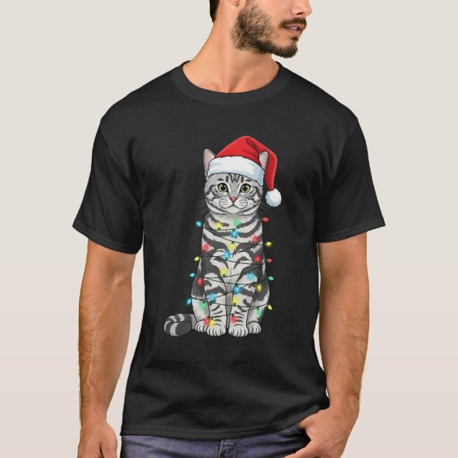 Camiseta Scottish Fold Cat Christmas Santa Lover (Anverso)