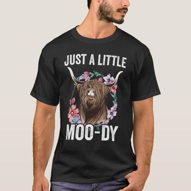 Camiseta Scottish Highland Cow  Fluffy Cow Just A Little Mo (Anverso)